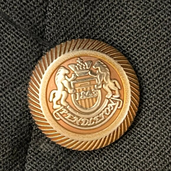 Vintage Pendleton Double Breasted Blazer Jacket 100% Virgin Wool Black Sz 4 - Picture 5 of 10